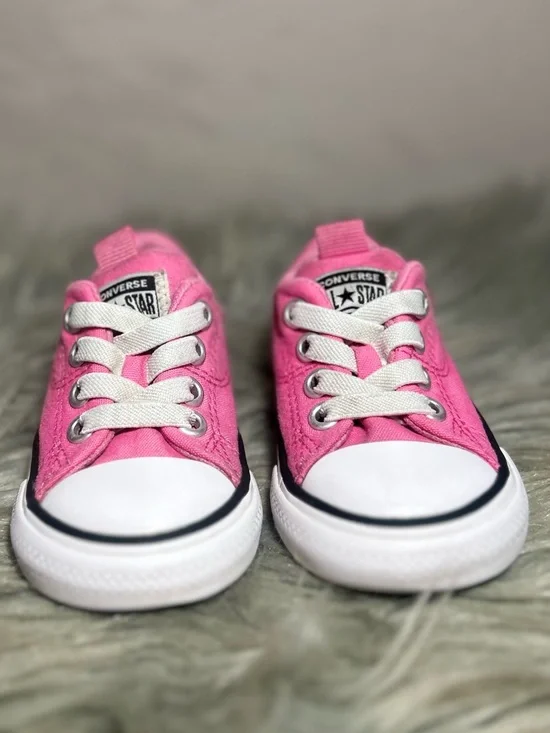 Converse CHUCK TAYLOR ALL STAR OX CORE - TODDLER Pink Low Top Sneaker Sz 5 - Picture 4 of 9
